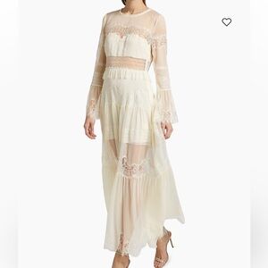 LoveShackFancy Cream Lace Rosney Dress